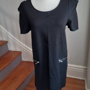 H&M DIVIDED BLACK MOD TUNIC MINI DRESS M NWT